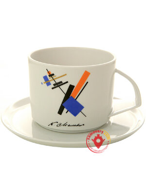 Чайная чашка с блюдцем форма Баланс рисунок Малевич ИФЗ